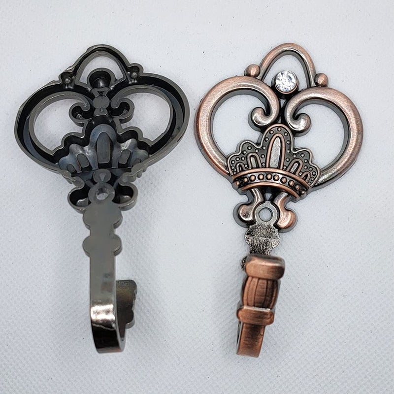 Cucumis Crown Curtain Wall Hooks - Household Clothes Hanging Hooks, Window Drapery Medallion Holdbacks, Curtain Tiebacks, Tassel Holder - 1 Double (Red Copper) - Image 3